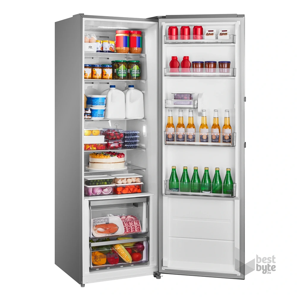 Midea MDRU502MTE46 inox, egyajtós, Hűtő:362L, No frost hűtőszekrény
