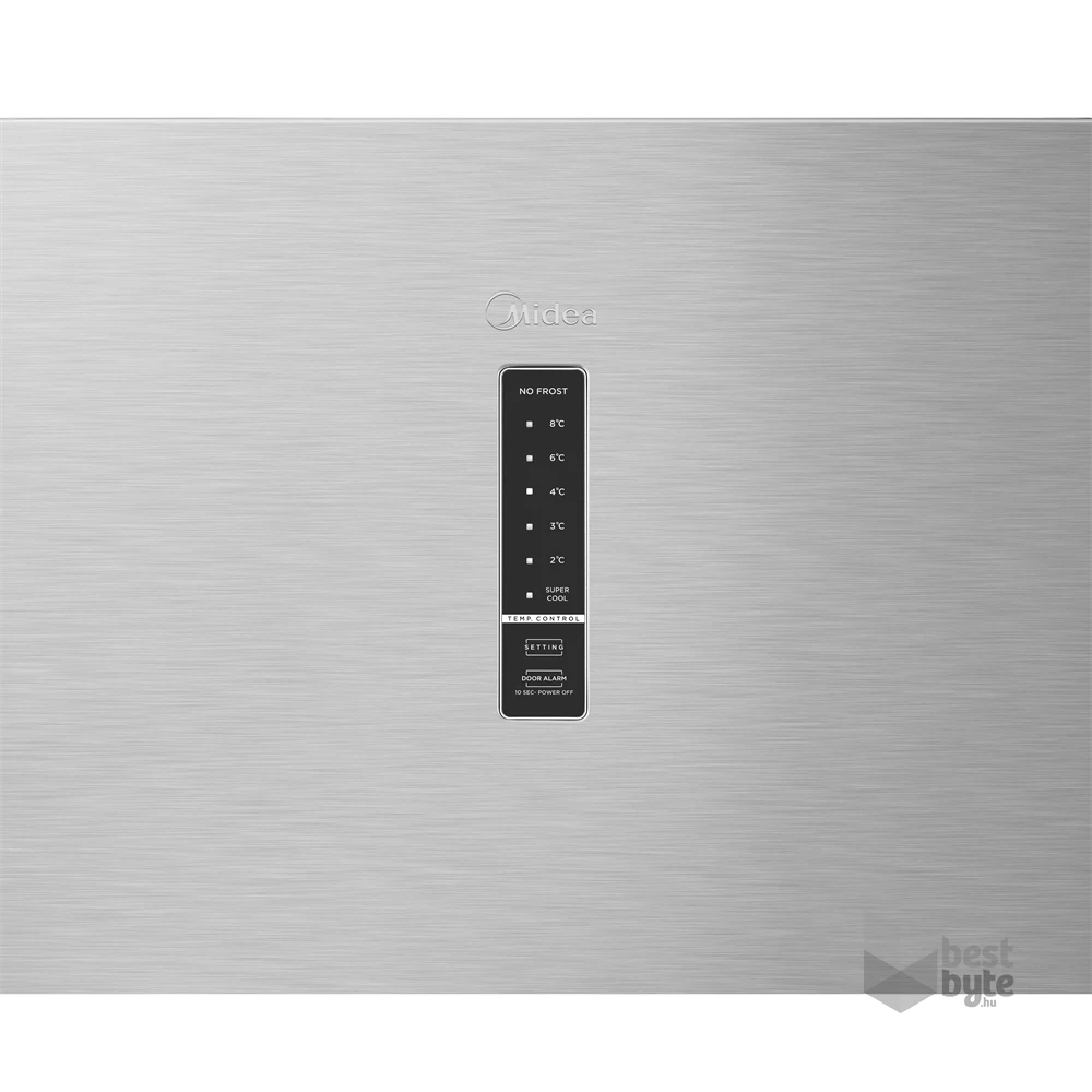 Midea MDRU502MTE46 inox, egyajtós, Hűtő:362L, No frost hűtőszekrény