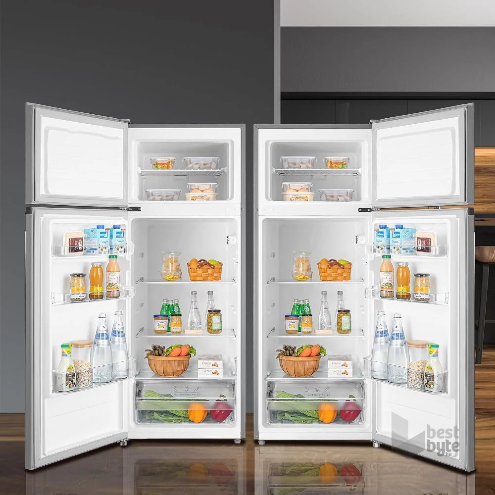 Midea MERT210FGE50 ezüst, felülfagyasztós, Hűtő:163L, Fagyasztó:41L, hűtőszekrény