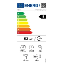 Midea MF200W70WB/W-HU fehér, elöltöltős, max.1400ford., 7 kg, mosógép