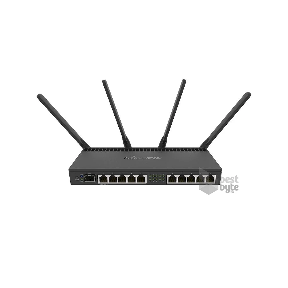 MikroTik RB4011IGS+5HACQ2HND-IN 10port GbE LAN, 1xSFP+ port, 2,4GHz & 5GHz 802.11ac wireless külső antennával