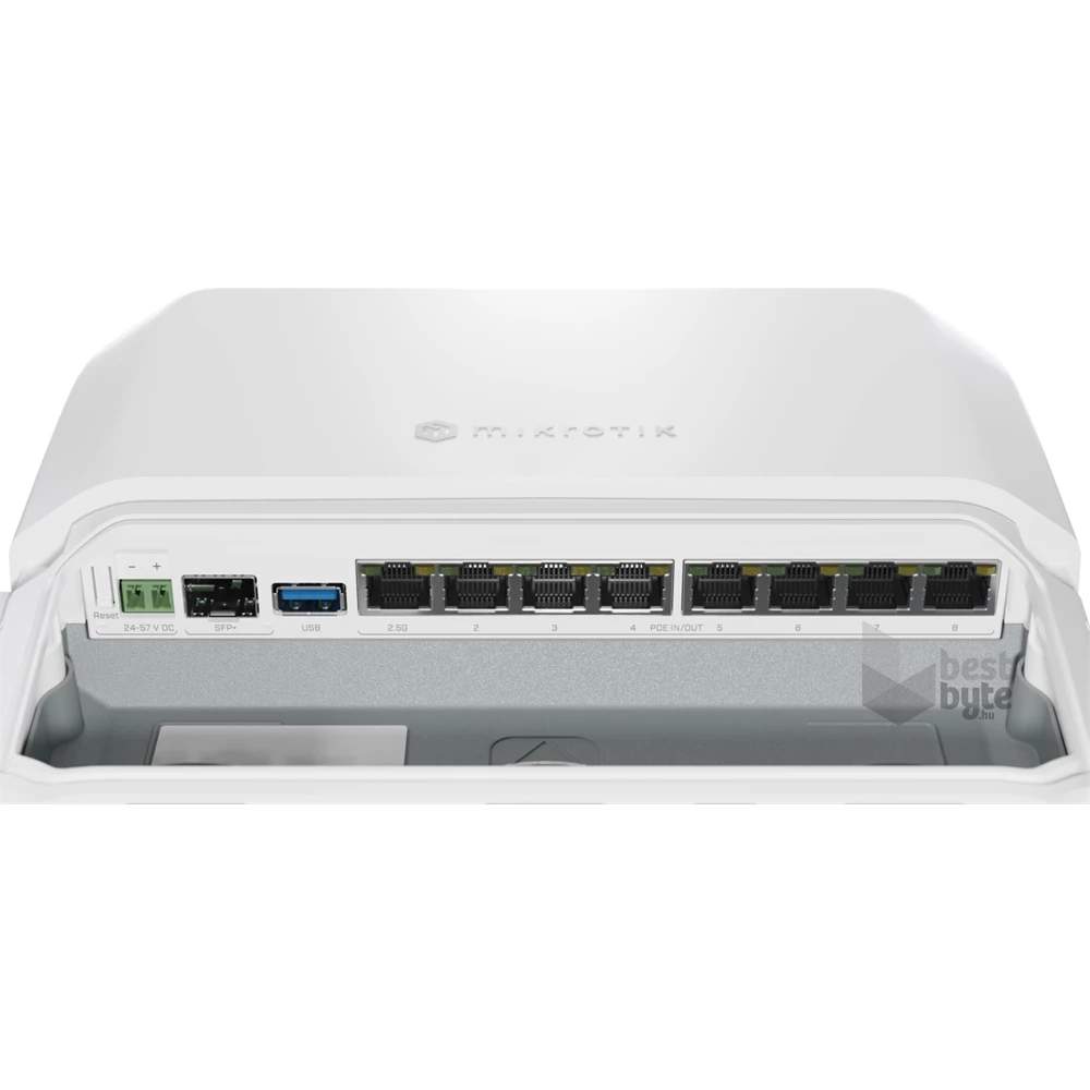 MikroTik RB5009UPr+S+OUT 1x2.5GbE PoE LAN 7xGbE PoE LAN 1xSFP+ port IP66 kültéri Smart router
