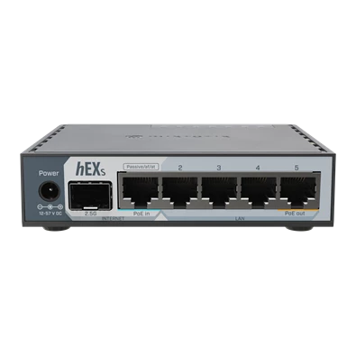 MikroTik hEX S (2025 verzió) E60iUGS L4 512MB 5xGbE LAN 1x2.5 GbE SFP port router