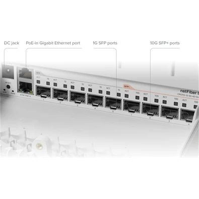 MikroTik netFiber 9 CRS310-1G-5S-4S+OUT 1xGbE LAN, 5xGbE SFP, 4x SFP+ port kültéri Cloud Router Switch