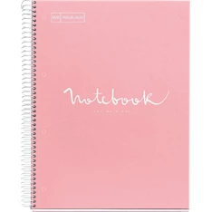 Miquelrius Emotions A4 PP 5x24 lapos pink kockás spirálfüzet