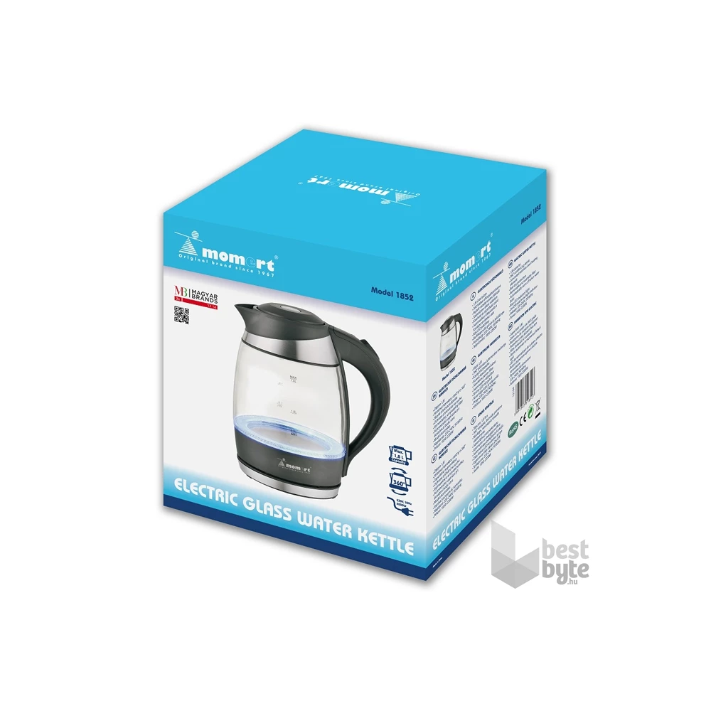 Momert 1852 1,8l üveg vízforraló