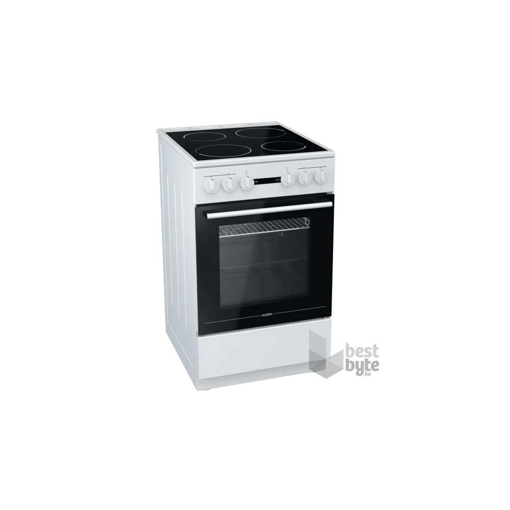 Mora C313AW fehér, szabadonálló, kerámialapos, elektromos, főzőzóna: 4, sütő:61L, grill, tűzhely