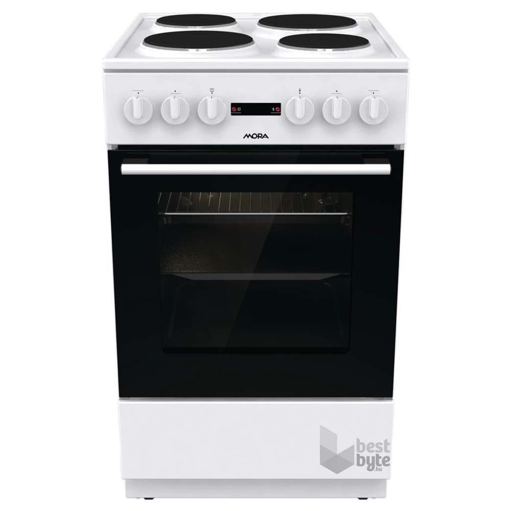 Mora E3241AW fehér, szabadonálló, elektromos, főzőzóna: 4, sütő:68L, grill, tűzhely