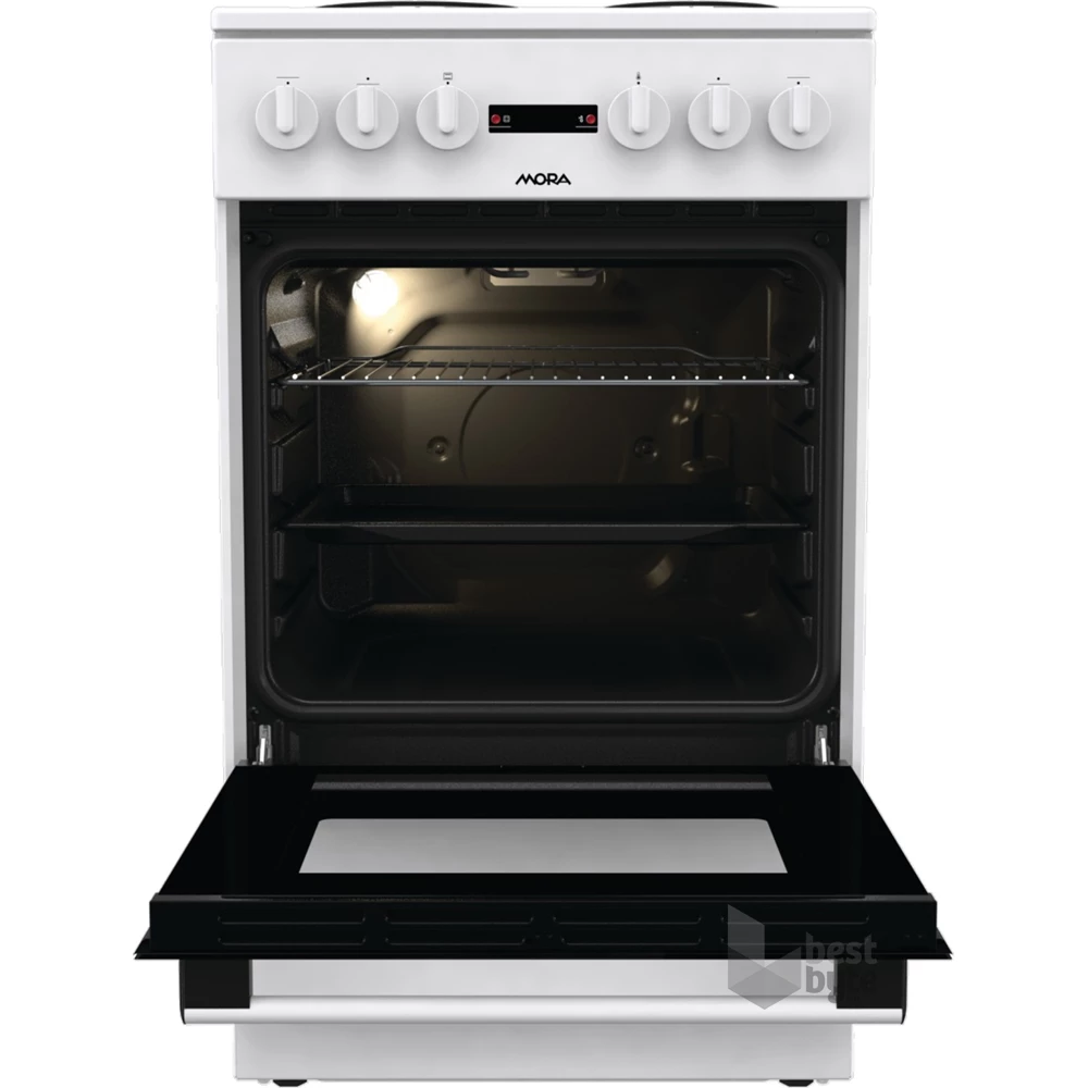 Mora E3241AW fehér, szabadonálló, elektromos, főzőzóna: 4, sütő:68L, grill, tűzhely