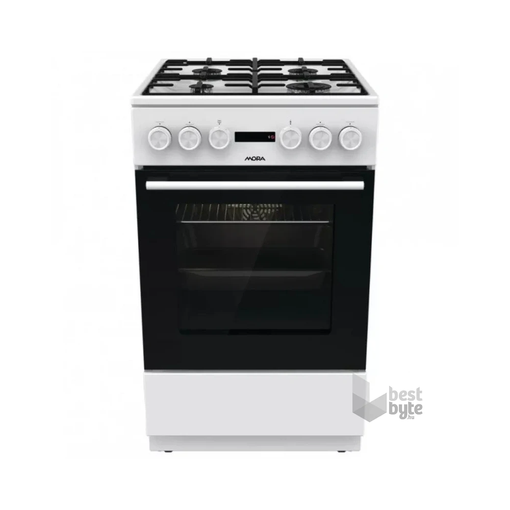 Mora K4255CW fehér, szabadonálló, gáz, kombinált, főzőzóna:4, sütőtér:70L, tűzhely
