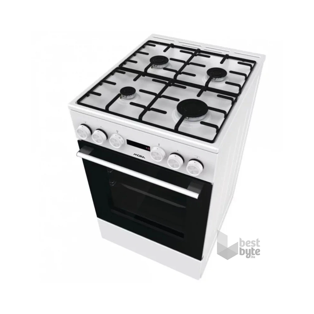 Mora K4255CW fehér, szabadonálló, gáz, kombinált, főzőzóna:4, sütőtér:70L, tűzhely