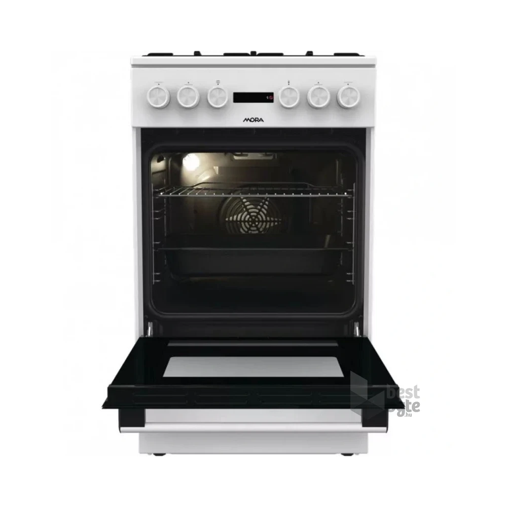 Mora K4255CW fehér, szabadonálló, gáz, kombinált, főzőzóna:4, sütőtér:70L, tűzhely