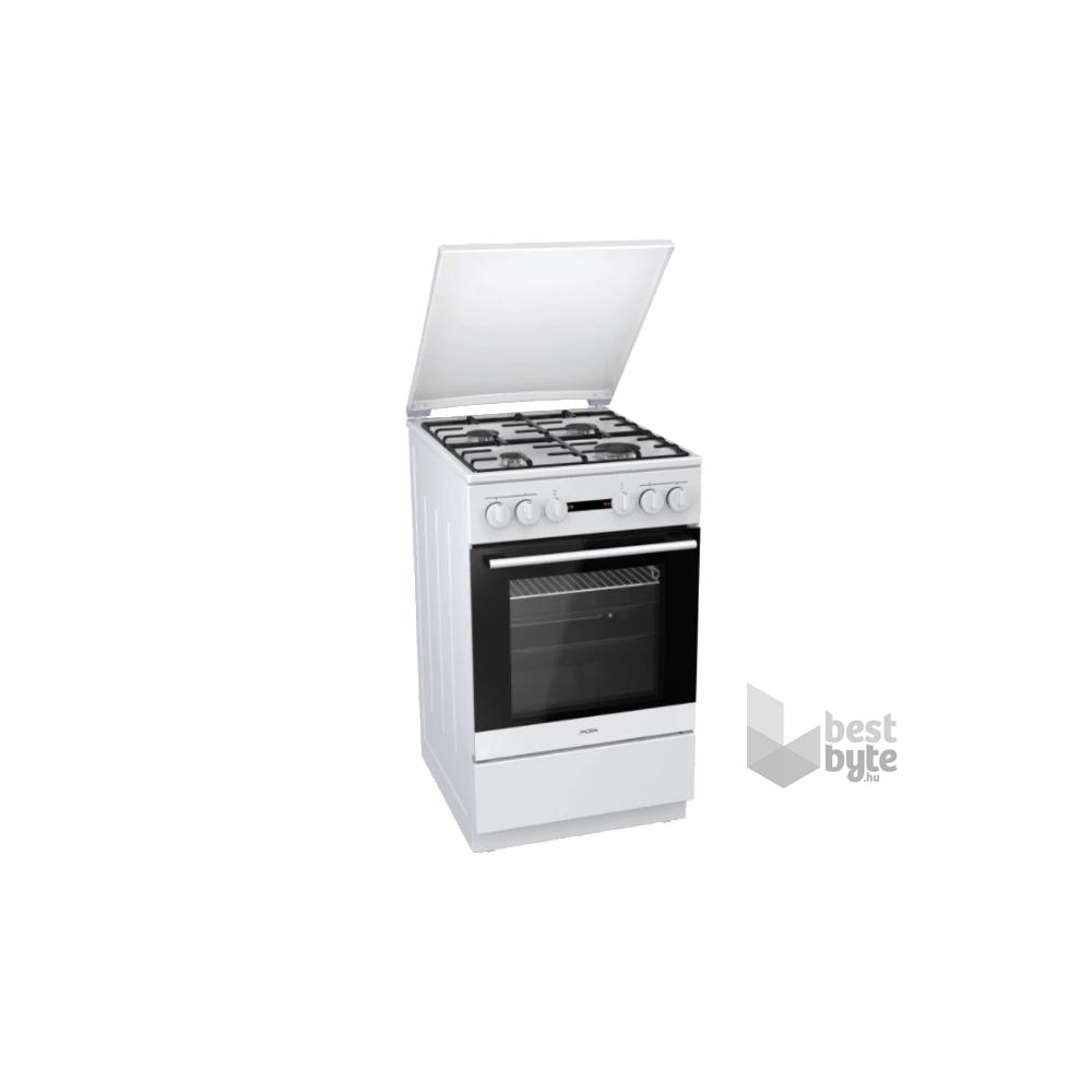 Mora K 363 BW fehér, szabadonálló, gáz, kombinált, főzőzóna: 4, sütő:62L, grill, tűzhely