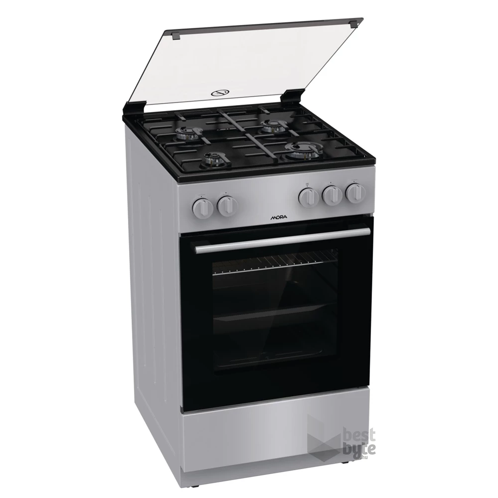 Mora P2252AS inox, szabadonálló, gáz, főzőzóna: 4, sütő:70L, tűzhely