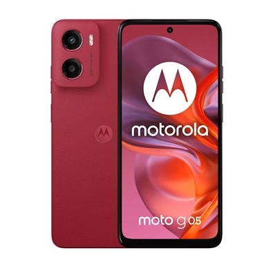 Motorola Moto G05 4/128GB DualSIM kártyafüggetlen okostelefon - piros (Android)