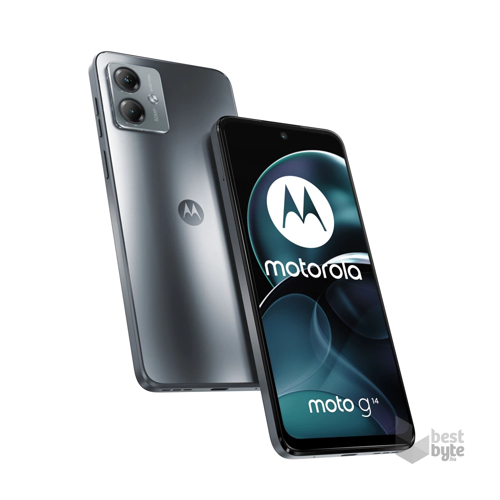 Motorola Moto G14 4/128GB DualSIM kártyafüggetlen okostelefon - Steel Gray (Android)