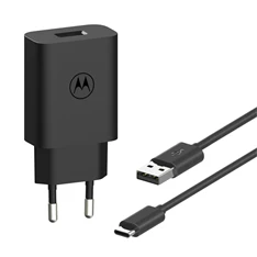 Motorola MOTOCHAR20W USB 20W fekete hálózati töltő + Type-C kábel