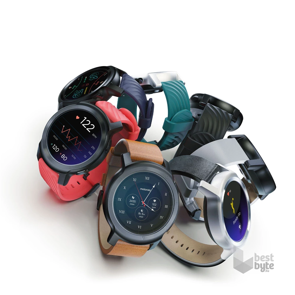 Motorola Watch 100 szilikon pántos fekete okosóra