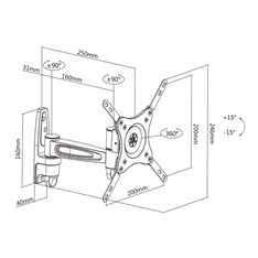 Multibrackets M VESA Flexarm 360 II fehér fali konzol