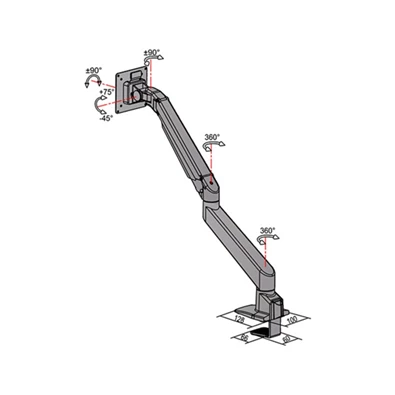 Multibrackets M VESA Gas Lift Arm 15-34" fekete asztali monitor tartó konzol