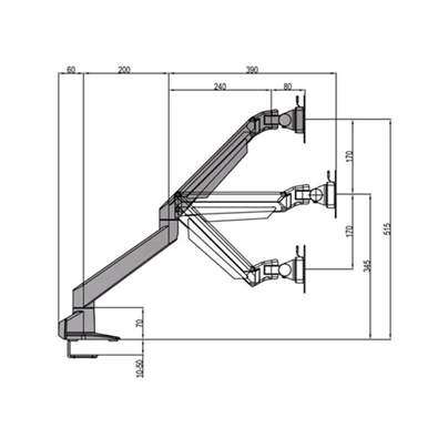 Multibrackets M VESA Gas Lift Arm 15-34" fekete asztali monitor tartó konzol