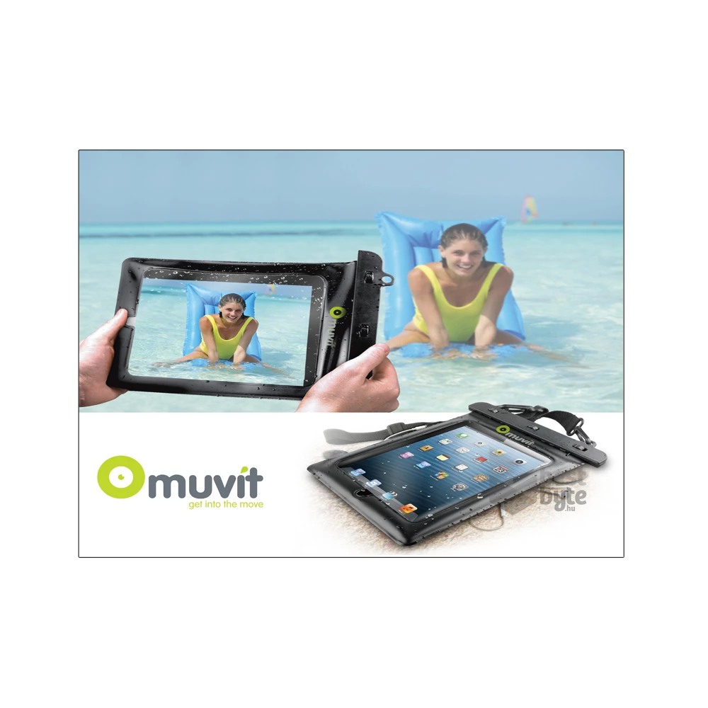 Muvit univerzális vízálló 10" fekete tablet tok