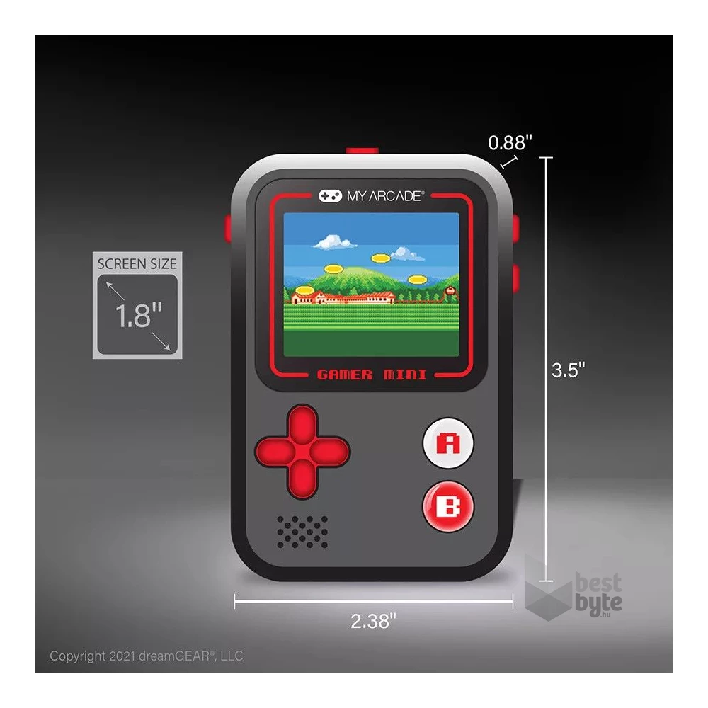 My Arcade DGUN-3925 Gamer Mini Classic 160in1 fekete-piros hordozható kézikonzol