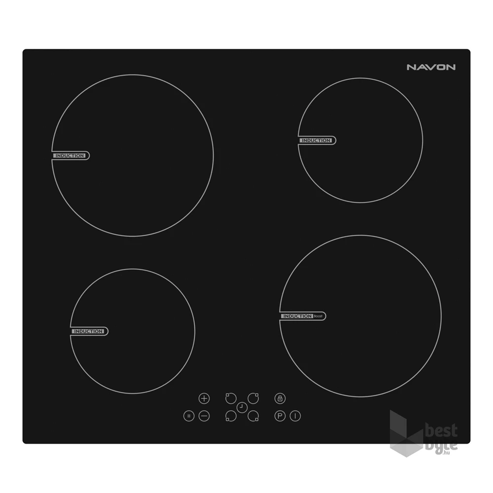 NAVON IFT 404 WF fekete, beépíthető, indukciós, főzőzóna: 4, beépíthető méret: 56cm, főzőlap