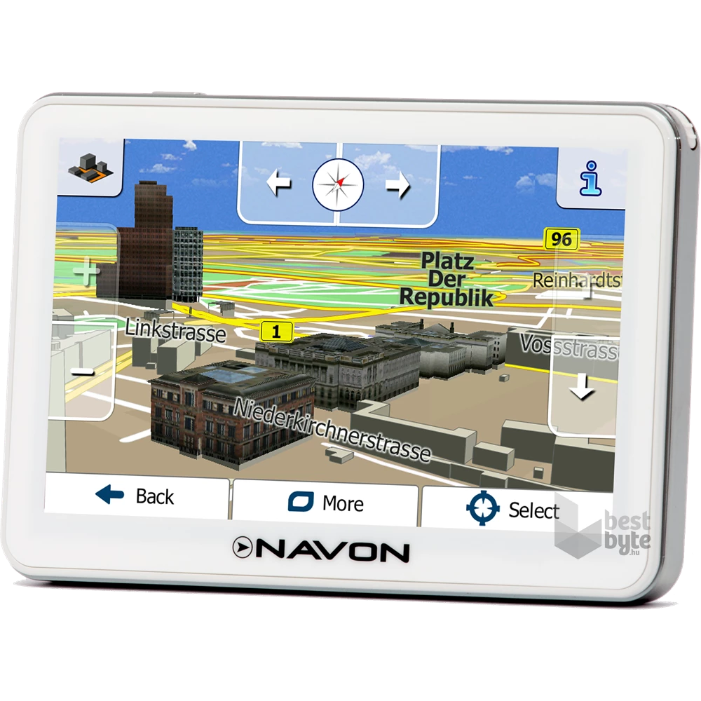 NAVON N670 Plus fehér 5" iGO Primo 2.01 Európa élettartam térképpel GPS navigáció