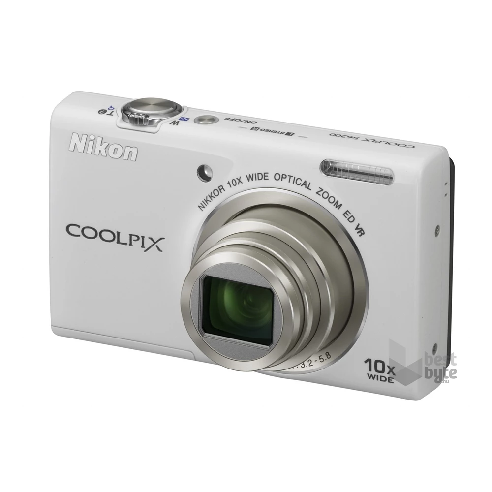 Nikon Coolpix S6200 fehér 16MP digitális fényképezőgép