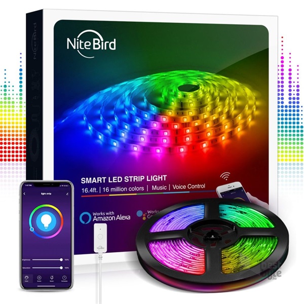 NITEBIRD SL2 Smart WiFis RGB LED szalag 5m, zene és APP vezérlés BestByte