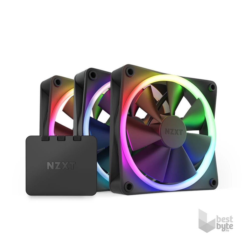 NZXT 120 mm Aer RGB 3 Triple fekete hűtőventilátor