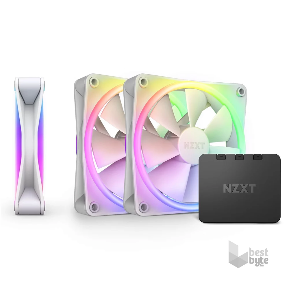 NZXT 3xF120 RGB DUO fehér ventilátor & RGB vezérlő