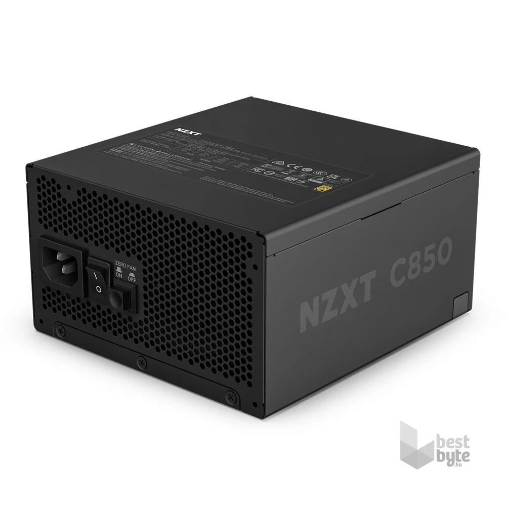 NZXT ATX 3.1 850W 80+ Gold ventillátorral moduláris fekete tápegység