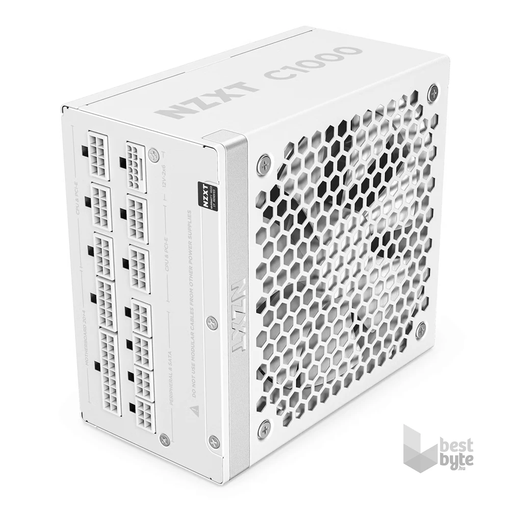 NZXT ATX 3.X 1000W 80+ Gold ventillátorral moduláris fehér tápegység