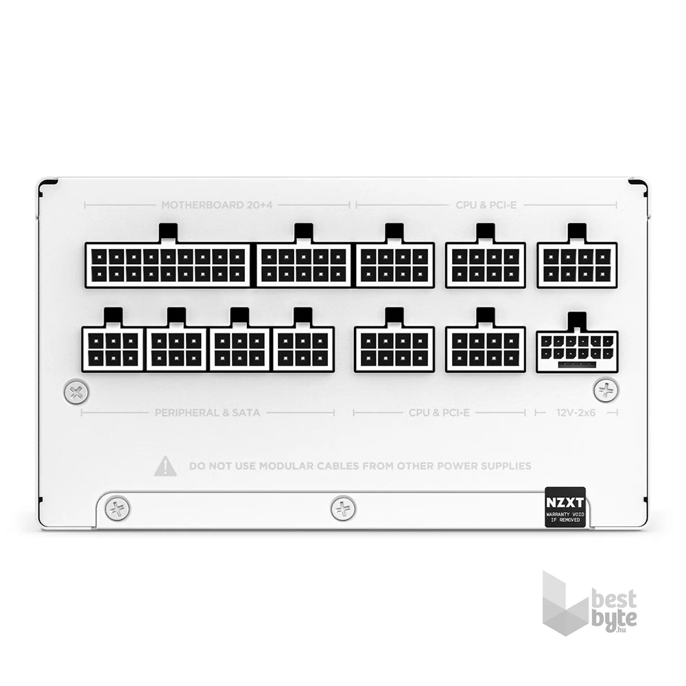 NZXT ATX 3.X 1000W 80+ Gold ventillátorral moduláris fehér tápegység