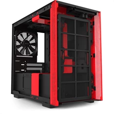 NZXT H210 Fekete-Piros (Táp nélküli) ablakos mini-ITX ház