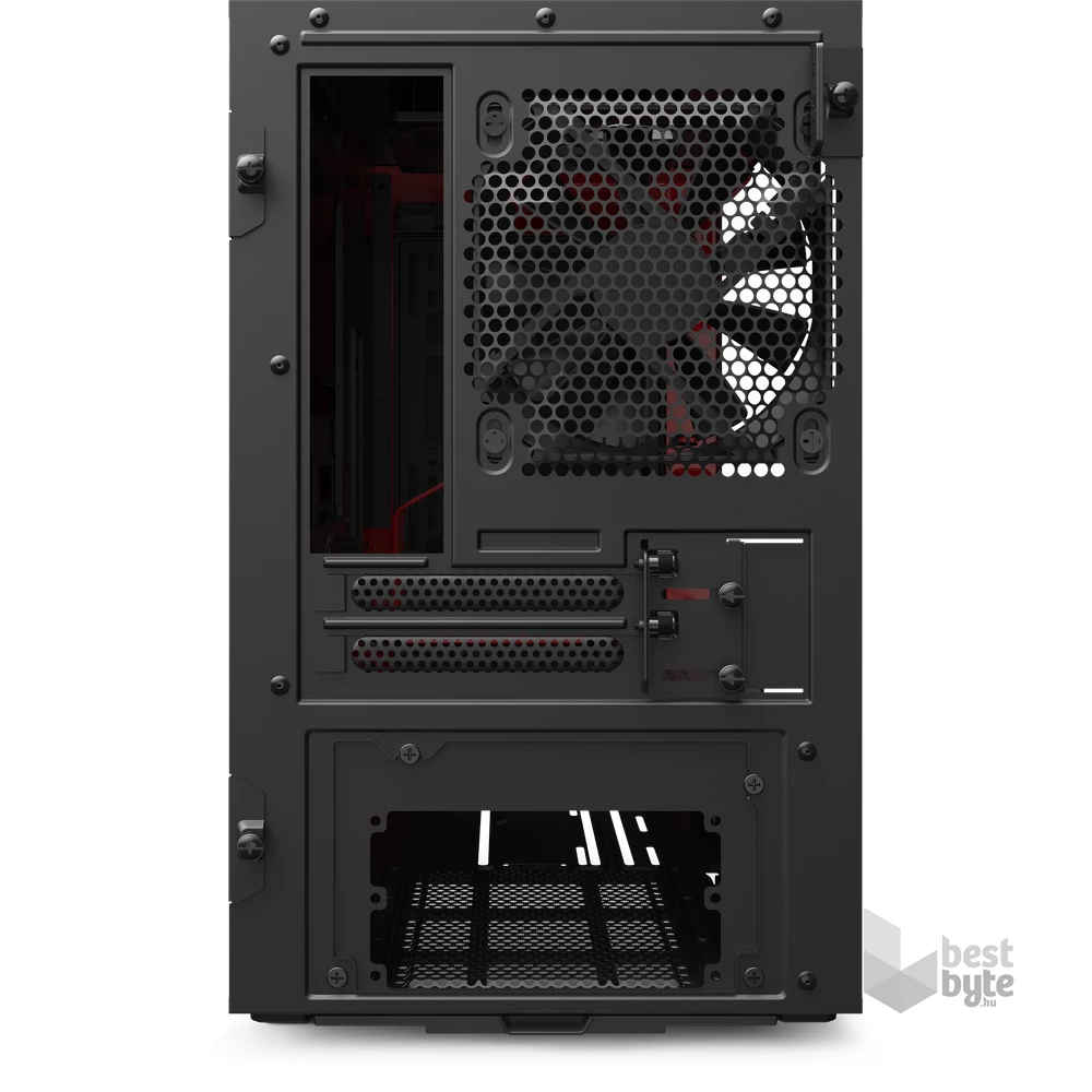 NZXT H210 Fekete-Piros (Táp nélküli) ablakos mini-ITX ház