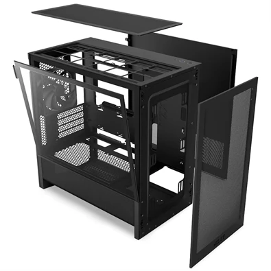 NZXT H3 Flow fekete (táp nélküli) ablakos mATX ház