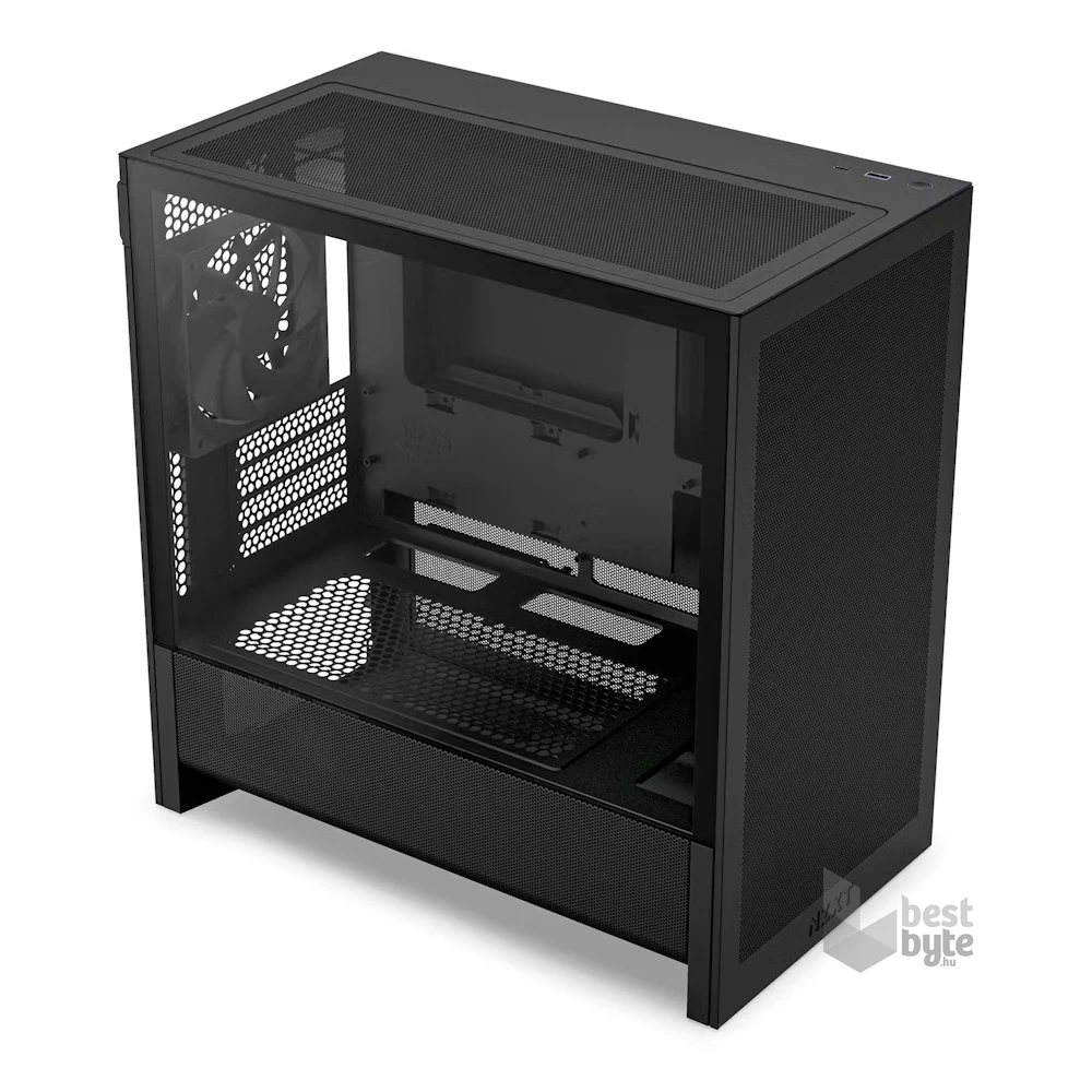 NZXT H3 Flow fekete (táp nélküli) ablakos mATX ház