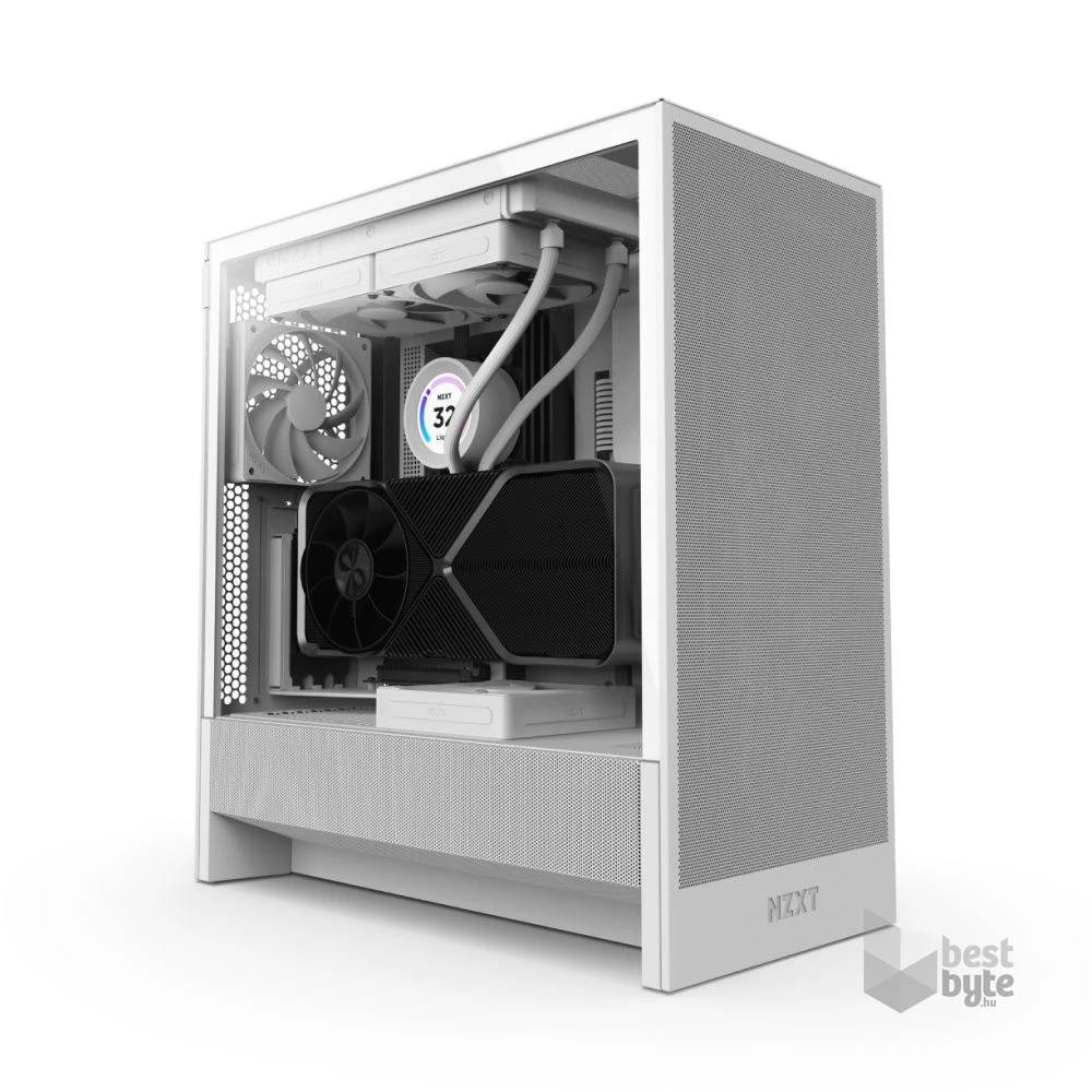 NZXT H5 Flow (2024) fehér (táp nélküli) ablakos mATX ház