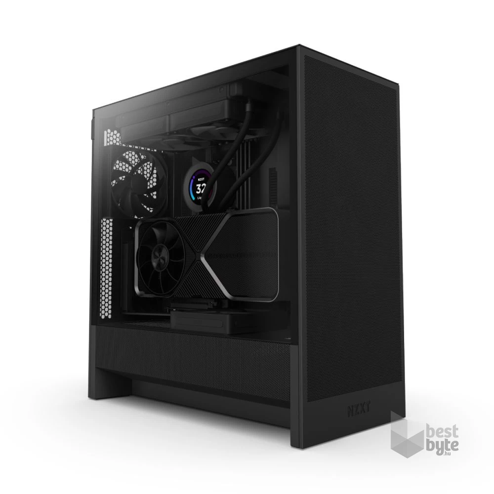 NZXT H5 Flow (2024) fekete (táp nélküli) ablakos mATX ház