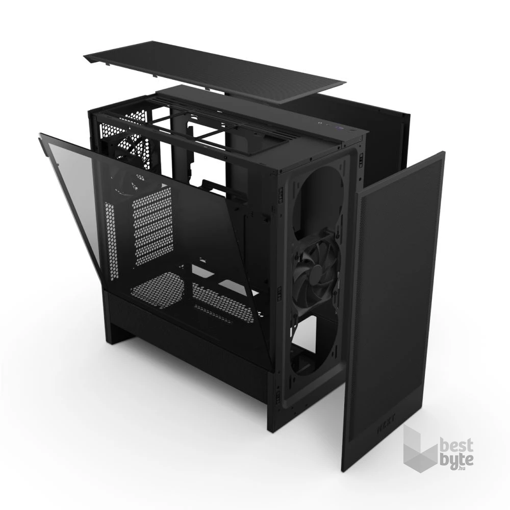 NZXT H5 Flow (2024) fekete (táp nélküli) ablakos mATX ház