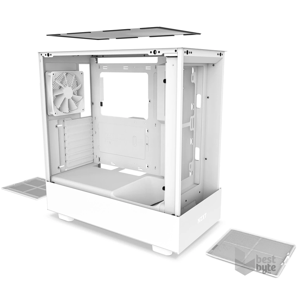 NZXT H5 Flow Fehér (Táp nélküli) ablakos ATX ház