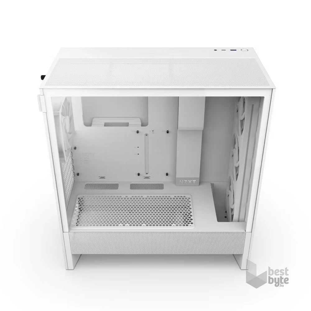 NZXT H5 Flow RGB (2024) fehér RGB (táp nélküli) ablakos mATX ház