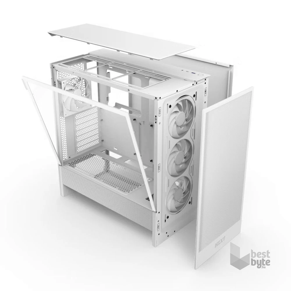 NZXT H5 Flow RGB (2024) fehér RGB (táp nélküli) ablakos mATX ház