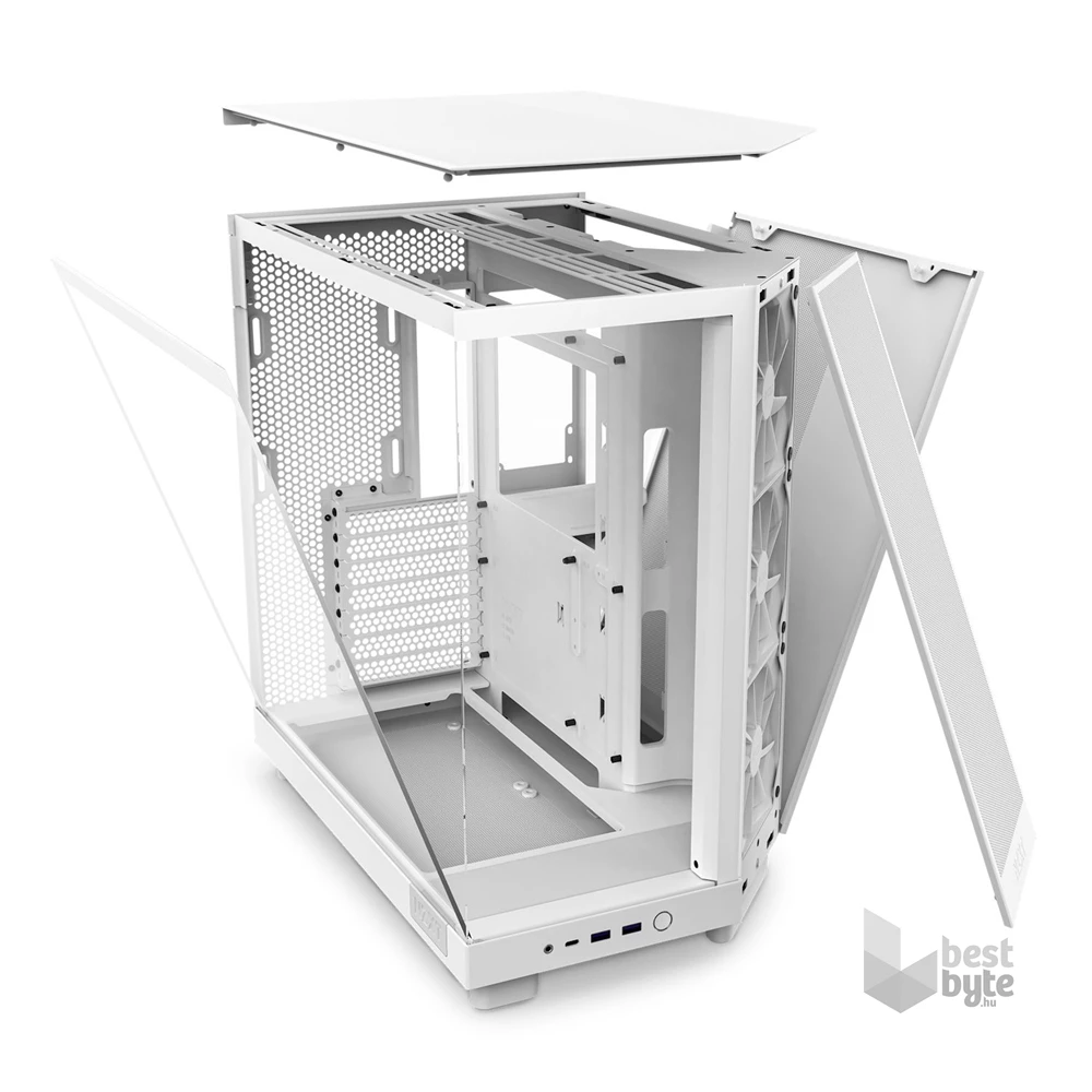 NZXT H6 Flow (2023) fehér (táp nélküli) ablakos ATX ház