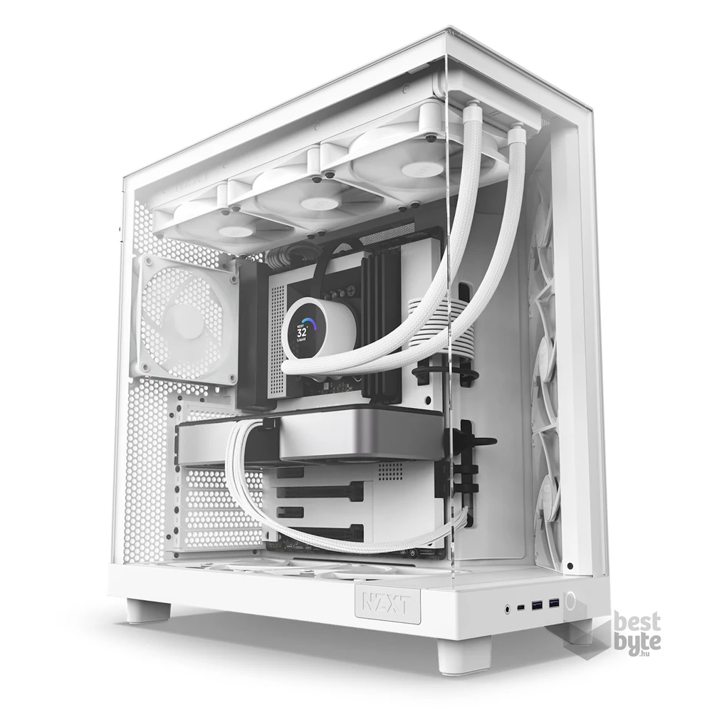 NZXT H6 Flow (2023) fehér (táp nélküli) ablakos ATX ház