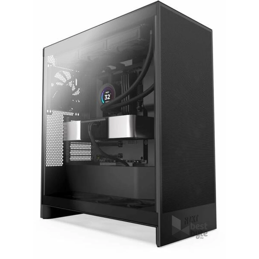 NZXT H7 Flow 2024 Fekete (Táp nélküli) ablakos ATX ház