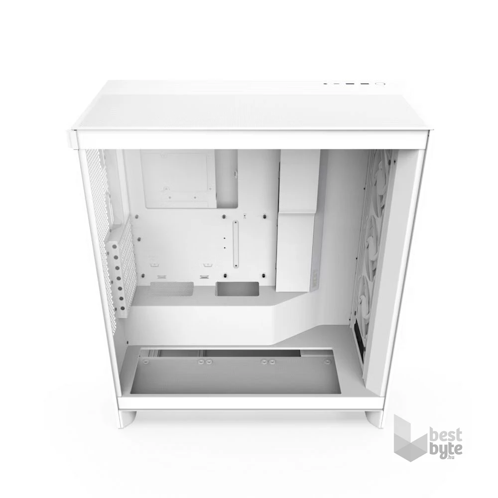 NZXT H7 Flow 2024 RGB Fehér (Táp nélküli) ablakos ATX ház